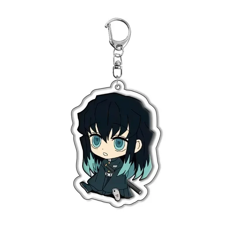 Hot Anime Demon Slayer Cute Acrylic Keychains Tokitou Muichirou Agatsua Zenitsu Keychain Bag Pendant Car Key Ring Anime Jewelry