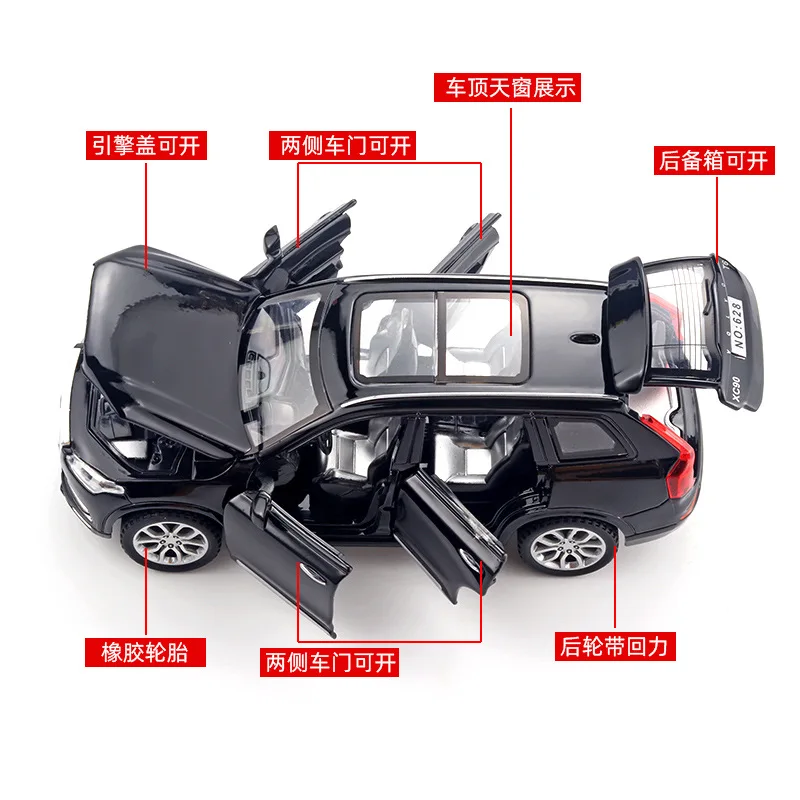 سيارة مصبوب مصنوعة من خليط معدني للأطفال ، لعبة يمكن جمعها ، هدايا ، مجموعة ، ميزان XC90 ، 1:32