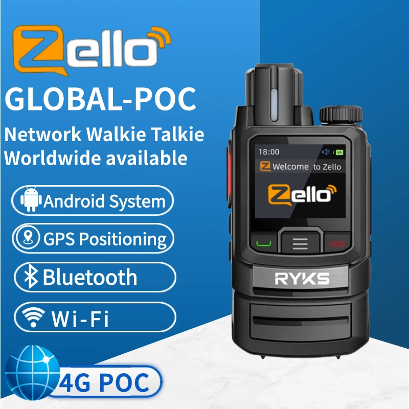 

ZL20 Zello Walkie Talkie 4g Radio With Sim Card Wifi Bluetooth Long Range Profesional Powerful Two Way Radio100km