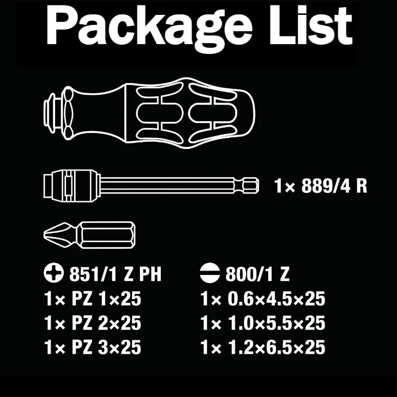 Screwdriver Bit Set with Handle Cross Flat Tool Finder Pouch Set KK25