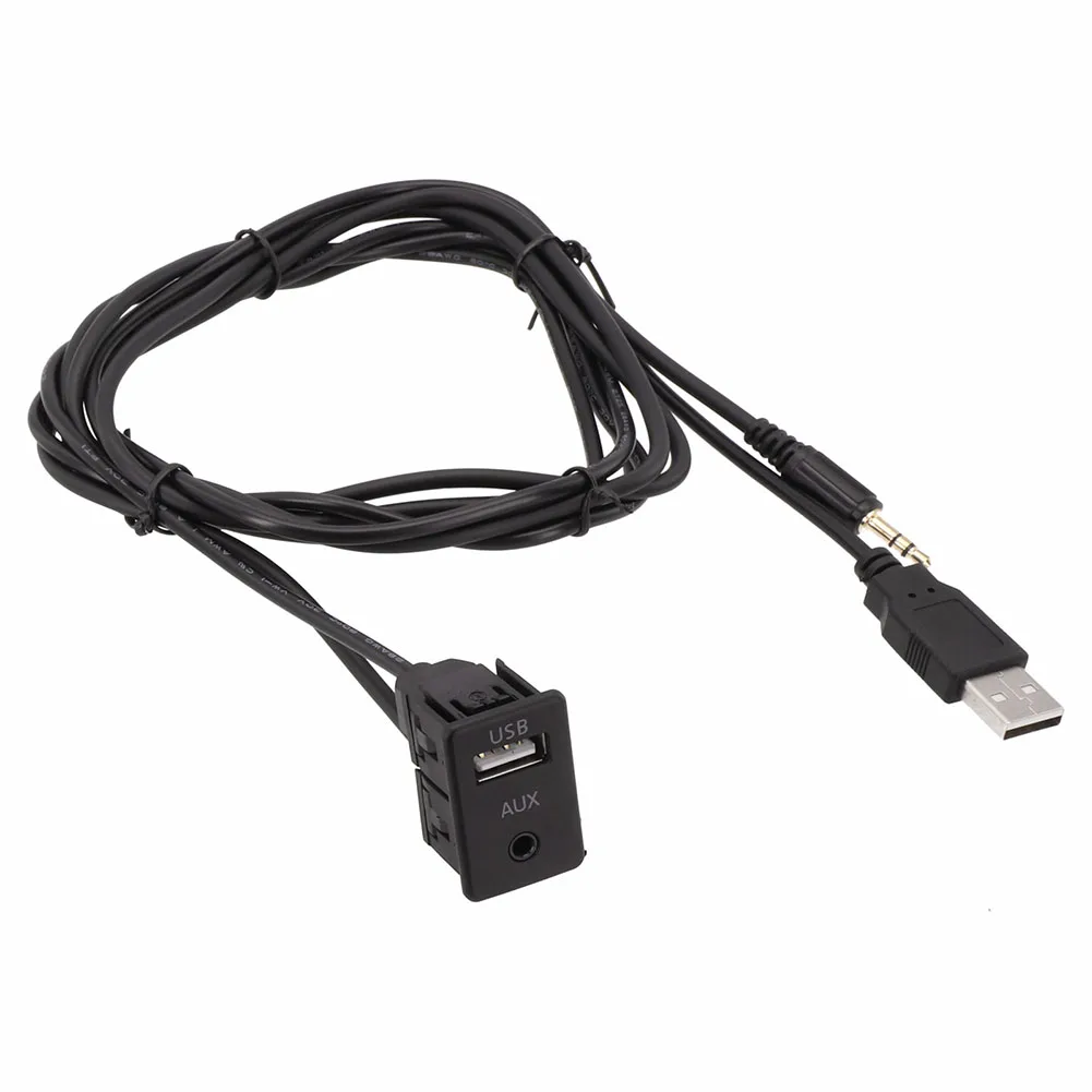 

Автомобильный AUX USB-порт, панель, аудиоразъем, удлинительный кабель, мужской адаптер для скрытого монтажа на приборной панели, подходит для автомобильных автофургонов, электроники