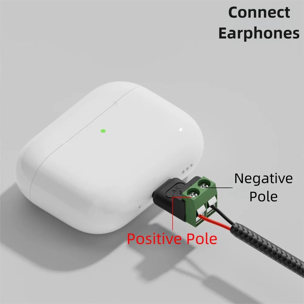 Solderless Plug USB C to 2Pin Terminal Adapter Screw 5V Crimp Terminal Block Green Type-C to 2 Pin Charging Connector - view 5