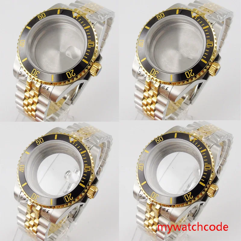 200M Waterproof Two Tone Silver Gold Watch Case for NH34 NH35 NH36 NH70 NH72 ETA2824 PT5000 MIYOTA DG MINGZHU 904L Band Nologo