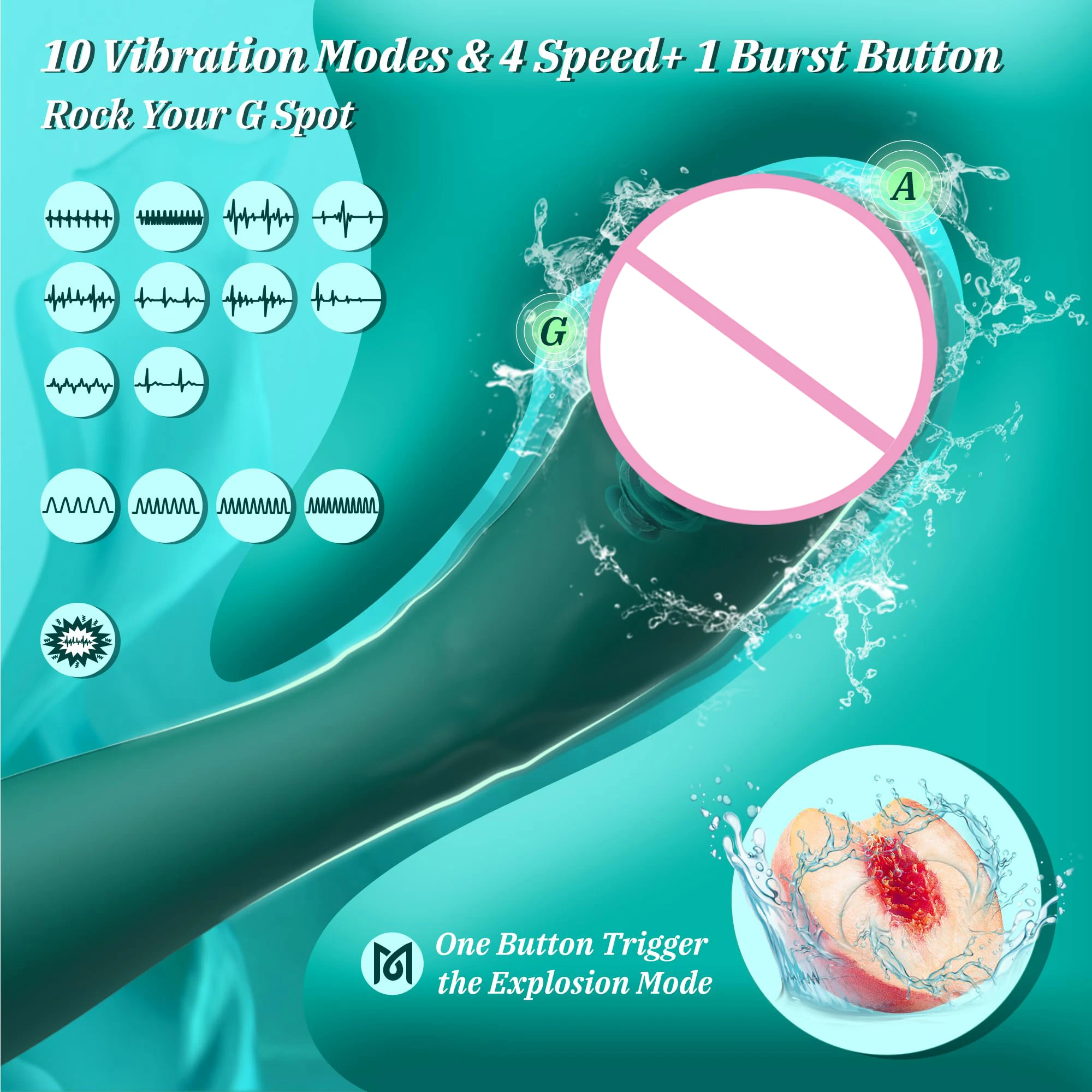 G Spot Vibrator for Vagina Stimulation Silicone Rechargeable Dildo Vibrator Massage With 10 Vibration Patterns Sex Toy for Women