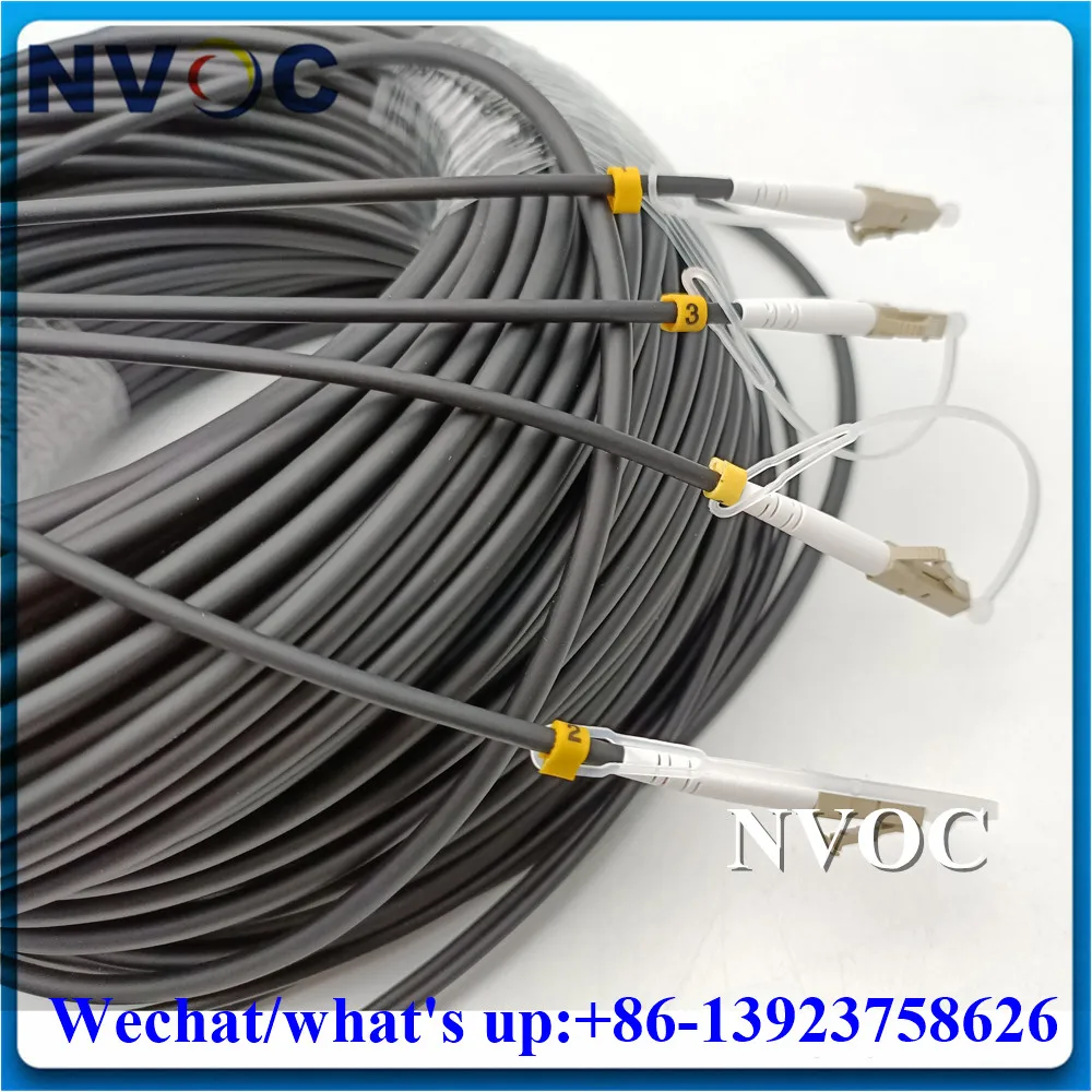 4C OM3-150 LC-LC Patch Cord,4Fibers Multimode MM LSZH/TPU 10/20/30M Outdoor LC/ST/FC/SC Armored Fiber Optic Cable