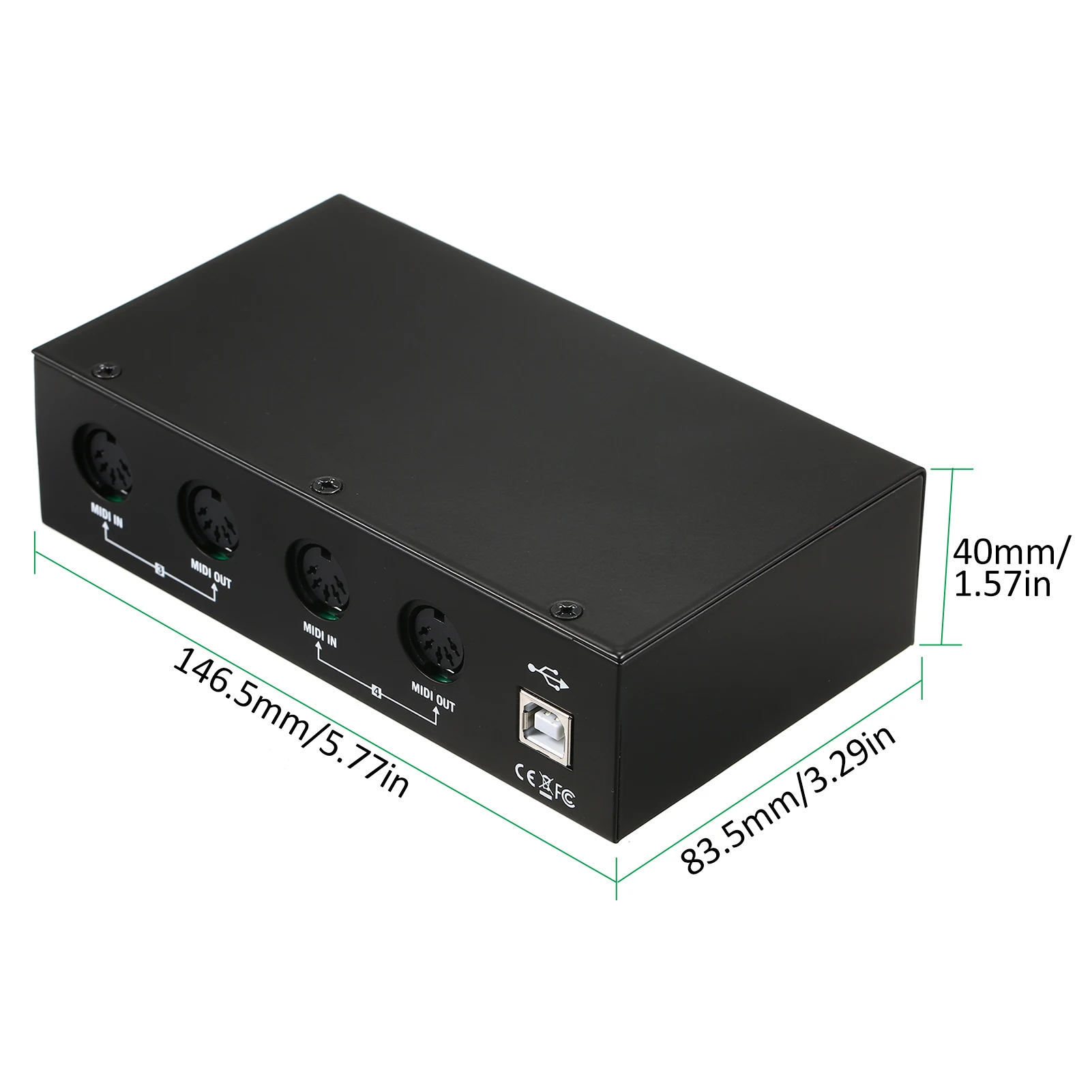 UM4X4 USB MIDI Interface 4 IN /4 Out 64 MIDI Channels 4i/4o + Merge 2i4o MIDI Box 4X4