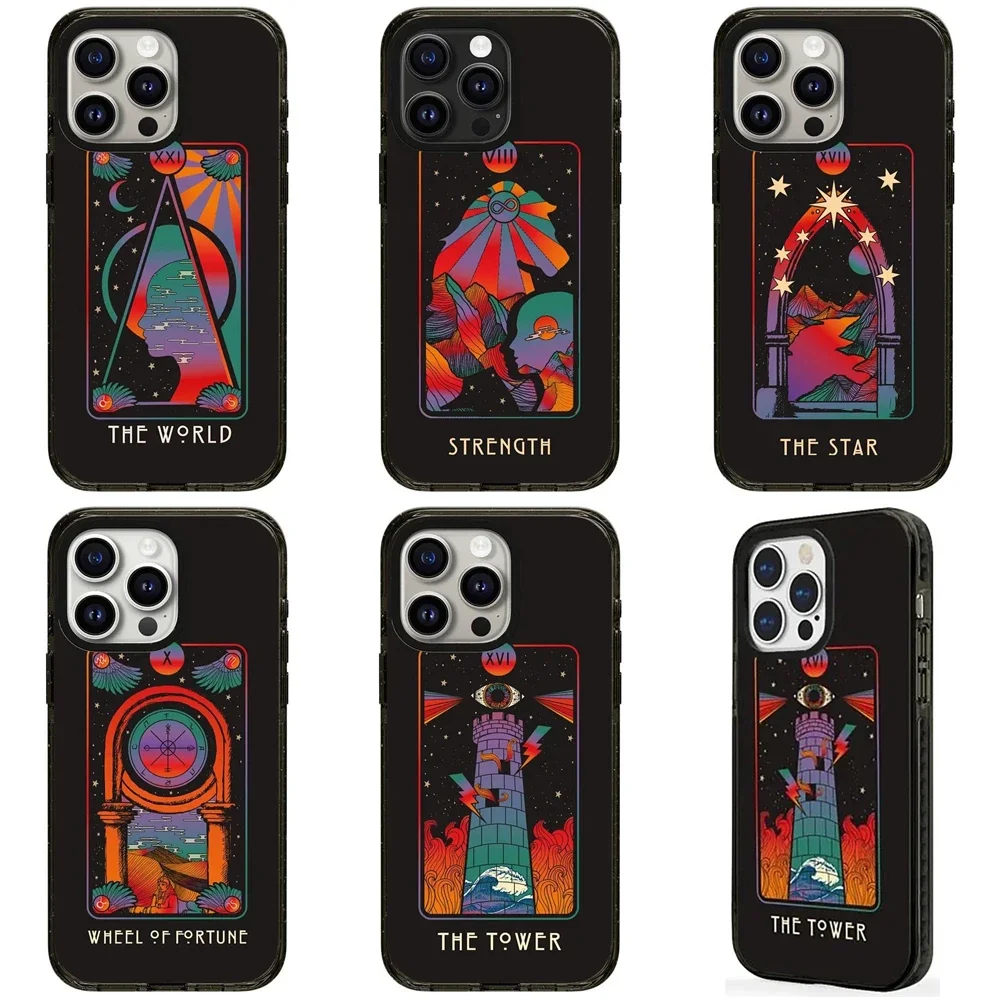 

Divination 2.0 Acrylic Black Border Protective iPhone Case Cover for 16 15 14 13 12 Pro Max Case
