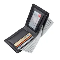 Pu Leather Men Short Wallet Thin Style Folding Young Men Credit Card Holder Wallet 4
