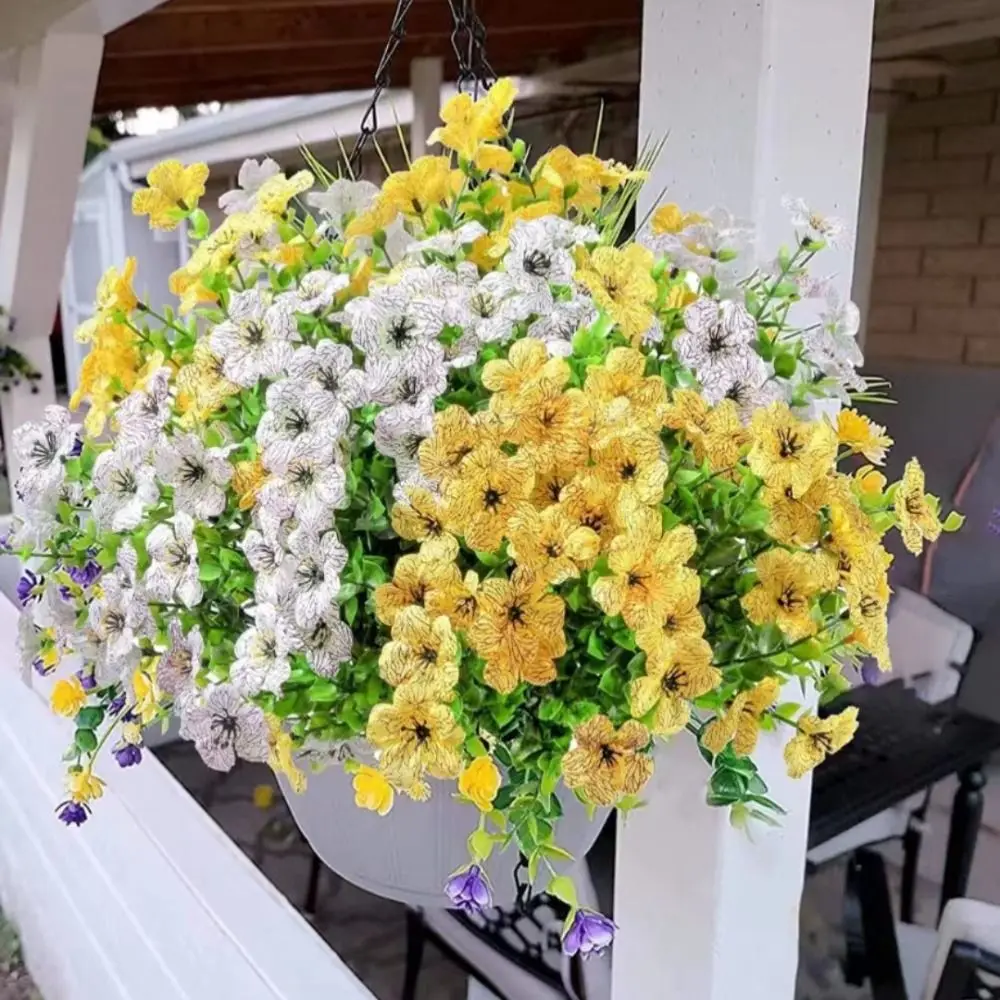 زهرة اصطناعية من الأوكالبتوس واقعية ، زهور الخريف البنفسجية الجمالية ، الحرير الصناعي ، الخريف ، المزارعون في الهواء الطلق ، الشرفة الأمامية #5