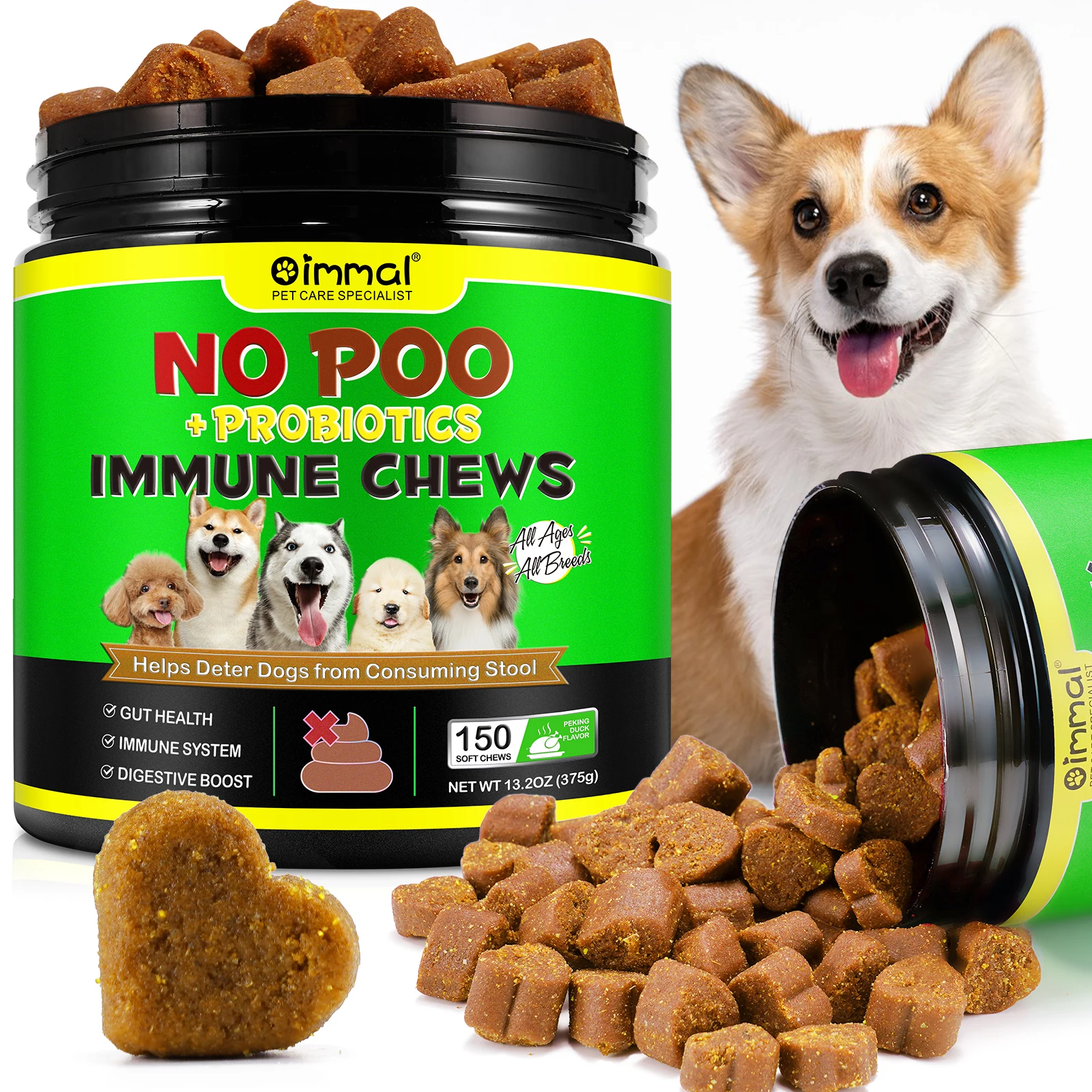 Imagem -05 - Coprofagia Fezes para Animais de Estimação Alimentar Prevenir e Parar Cocô para Cães Probióticos Enzimas para Todos os Cães sem Mastiga Poo 150 Pcs