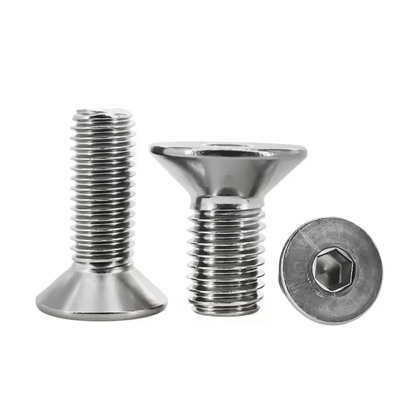 1-50pcs Countersunk Screws Allen Key Socket Bolts M2 M2.5 M3 M4 M5 M6 M8 M10 316 Stainless Steel Length 4/5/6/8/10/12-100mm
