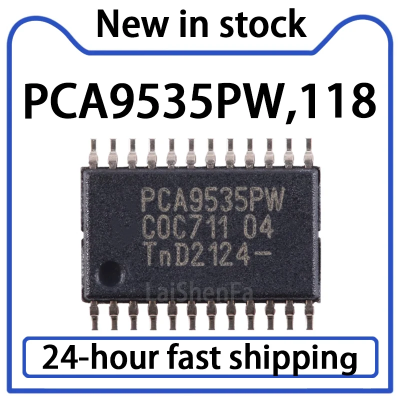 5PCS PCA9535PW,118 Package TSSOP-24 6-digit I2C Bus SMBus I/O Extender Port Chip Stock