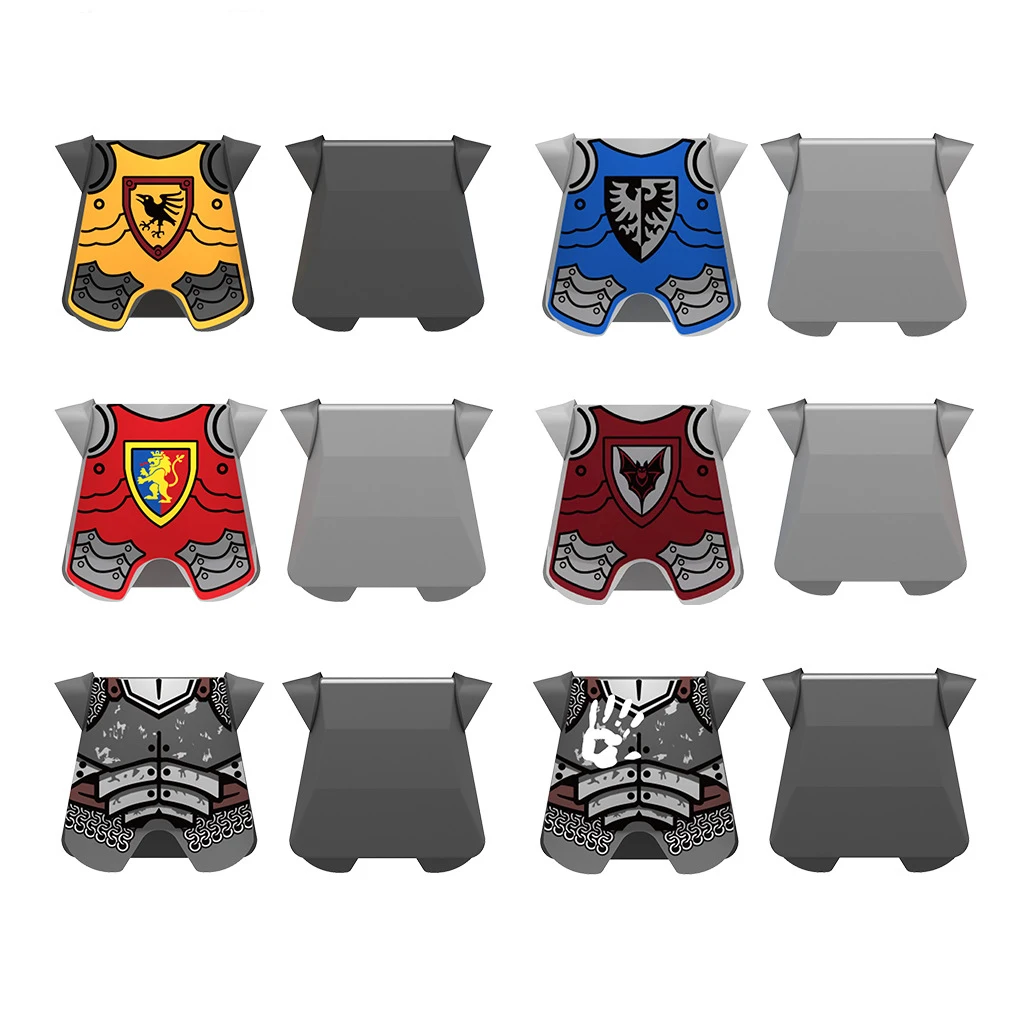 WW2 Military Weapon Printed Shield Series Building Blocks Army Soldier Knight Lion Black Eagle Bat Fiery Dragon Bricks Toy Gifts