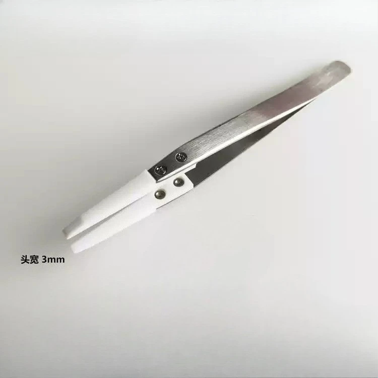 PTFE Soft‑Tip Elbow Tweezers, Acid & Alkali High Temperature Resistant Wafer Handling Clamp for Corrosive Liquid Operation