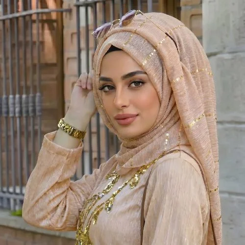 Crinkle Glitter Stripe Hijab Scarf Shiny Gold Sequin Striped Muslim Headscarf Breathable Head Wrap Bandana Islamic Prayer Shawl