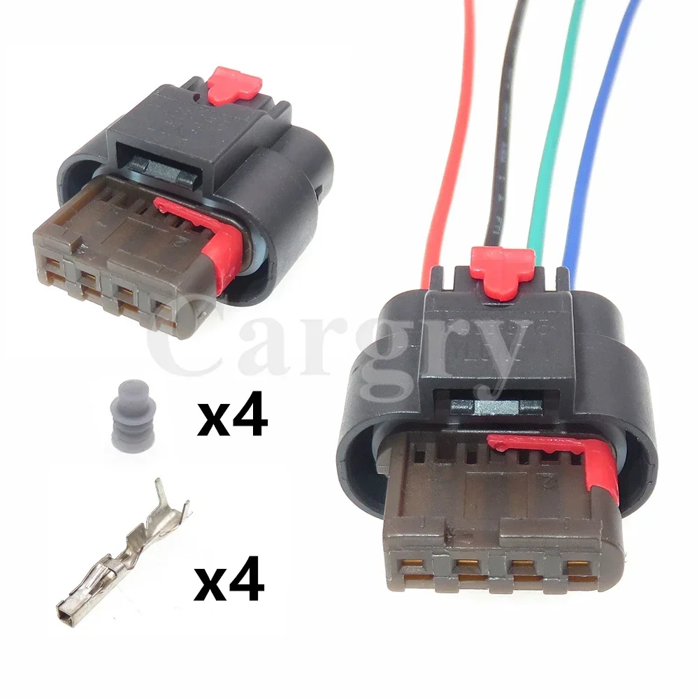 1 Set 4P 1-1456426-6 AC Assembly Auto Electrical Connector Car Louver Intake Grille Motor Wire Harness Socket for Cadillac