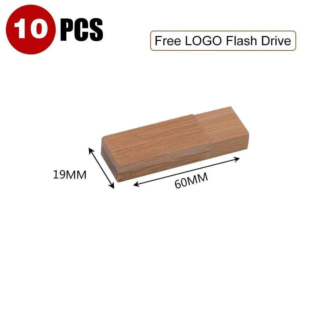 Free Custom Logo 20pcs/lot Wooden Business Usb Flash Drive Natural Wood Turn Over Pendrive 4GB 8GB 16GB 32GB 64gb Memory Stick