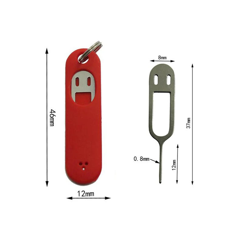 Épingle d'éjection de carte SIM anti-perte avec étui de rangement, porte-clés pour téléphone portable, épingle d'éjection de carte d'identité, épingle d'éjection d'escalade, 2 pièces