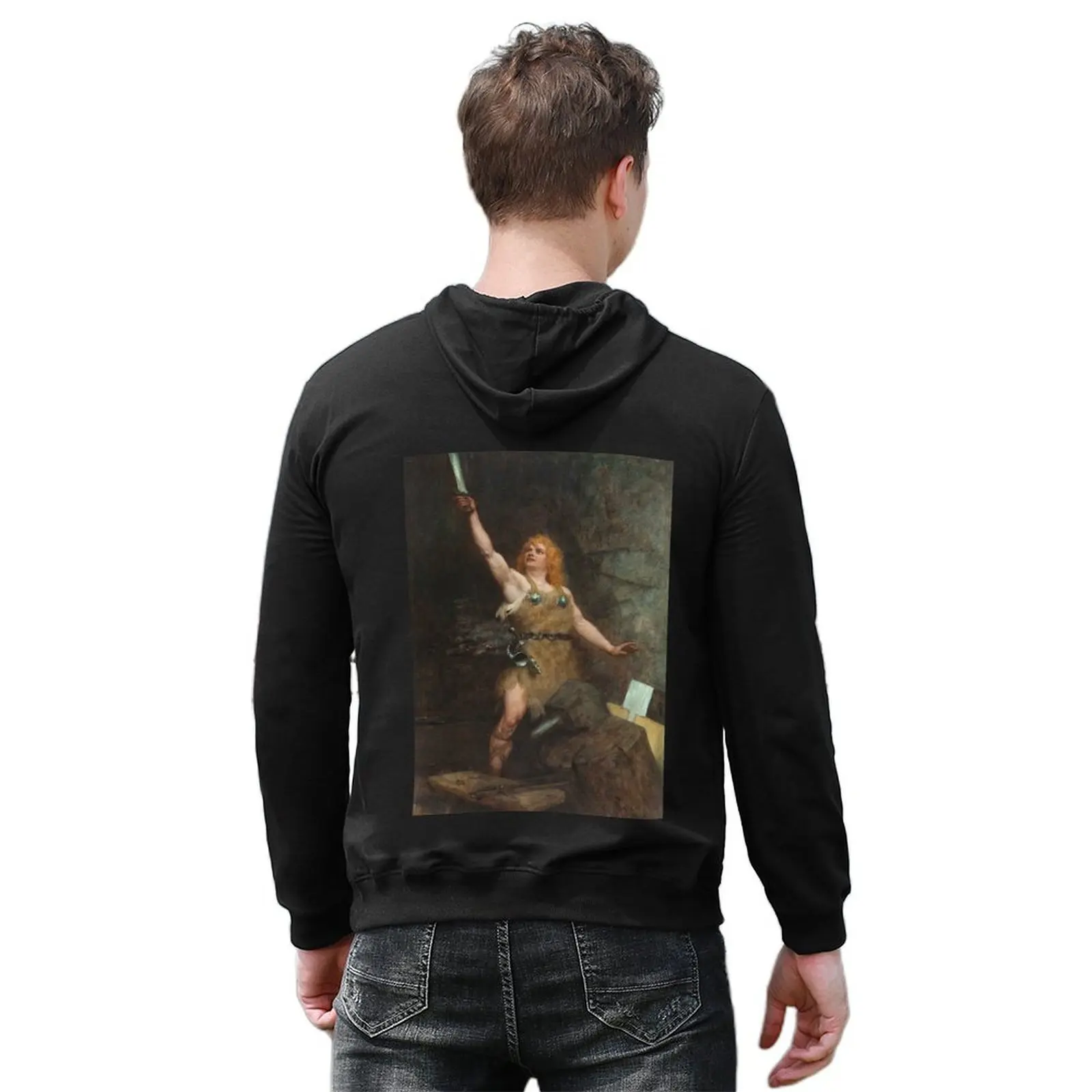 Siegfried in the Forge - Ferdinand Leeke هوديي يرتدي الرجال معطف الرسوم المتحركة ملابس جديدة في هوديس وبلوزات