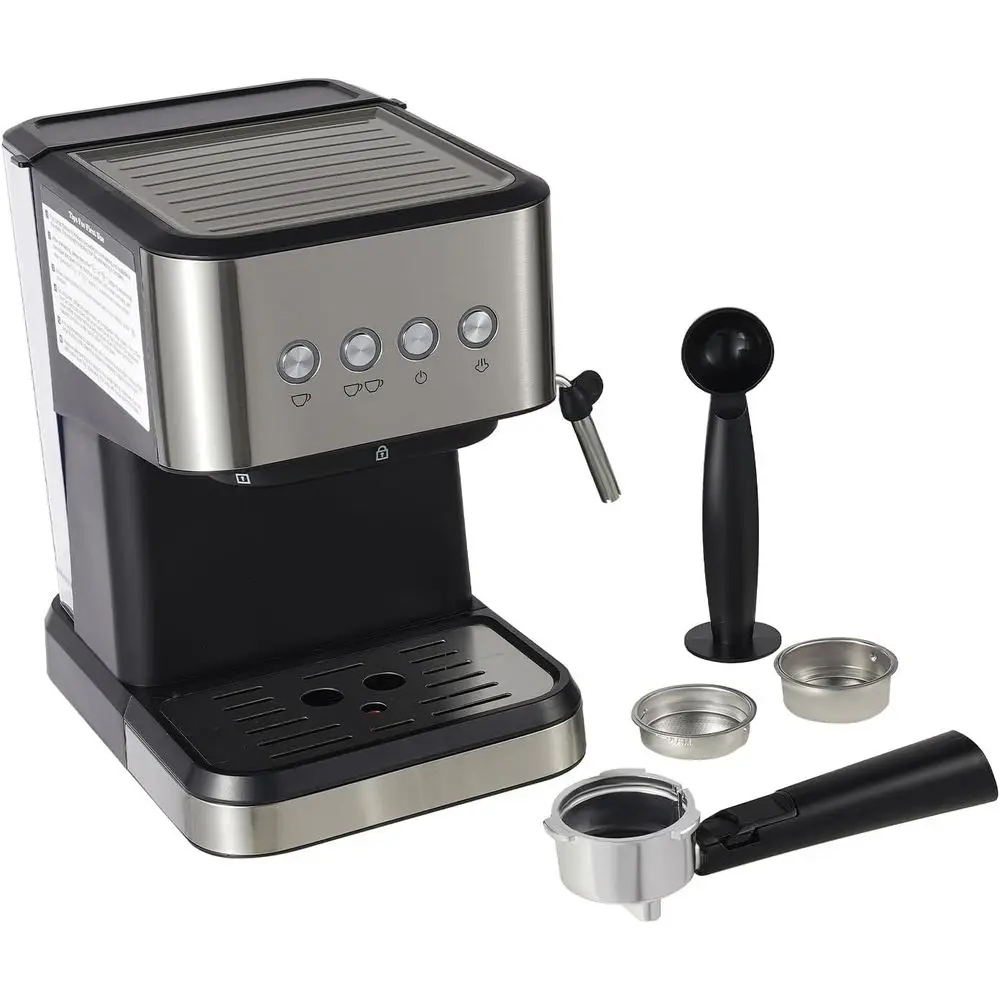 

1.5L/50.73oz Mini Semi-Automatic Coee hine, 15-20Bar 1050W Small Drip Coee hine with Spoon&Tamper, Pump Prure Type Coee hine or