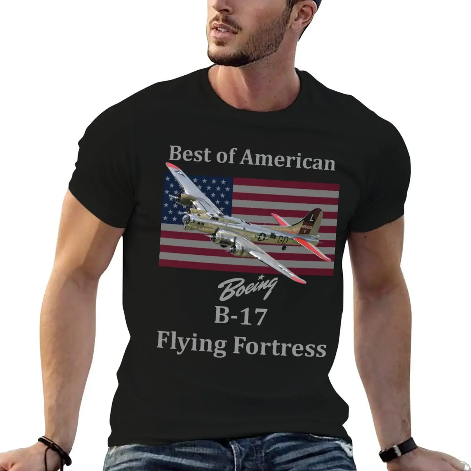 The best of American B-17 Flying Fortress T-Shirt plus sizes sweat shirts graphic tee vintage t shirts Men's t-shirt