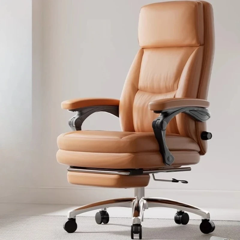

Luxury Swivel Boss Chair Footrest Designer Lift Long Sitting Nordic Chair High Quality European Silla Escritorio Furniture