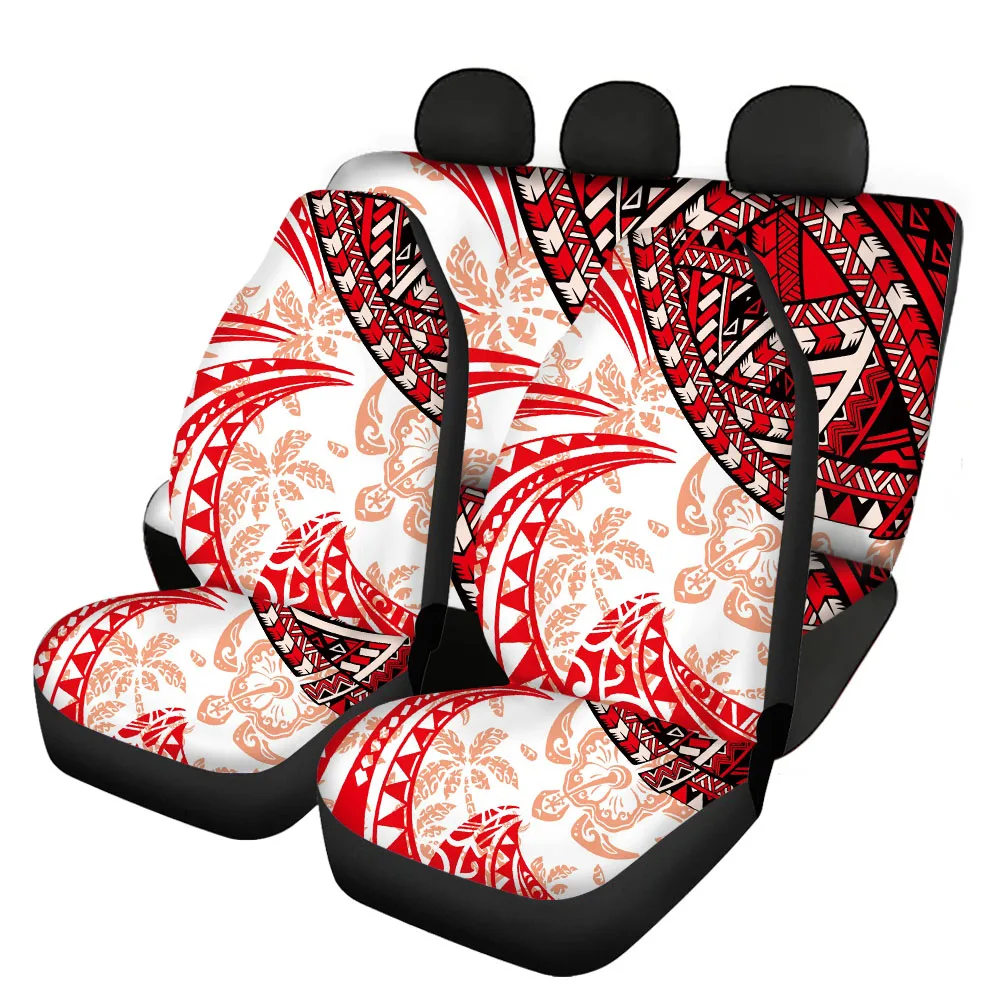 INSTANTARTS Tribal Design Polynesian Front and Back Car Seat Covers for Women Men Sedan Truck Washable Vehicle Seat Protector