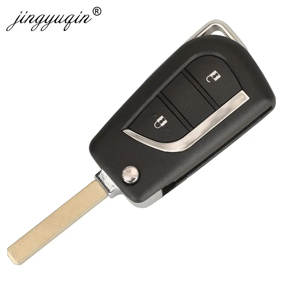 jingyuqin VA2 Flip Remote Car Key Fob 433MHz H-8A for Toyota Aygo Corolla Auris /G Chip fit Verso Avensis S000048000 A03TAA