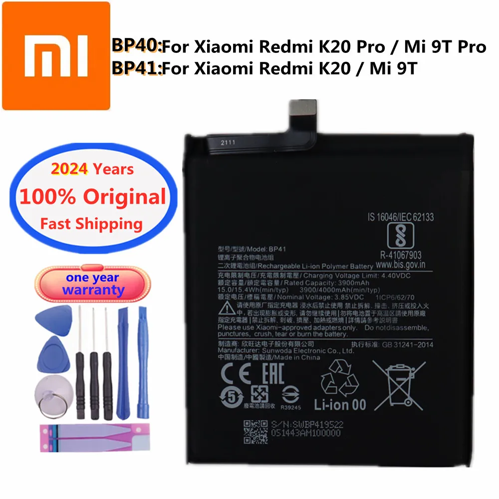 

4000mAh BP41 BP40 100% Original Battery For Xiaomi Redmi K20 Pro Mi9T Mi 9T Pro Redmi K20Pro Bateria Battery In Stock Fast Ship