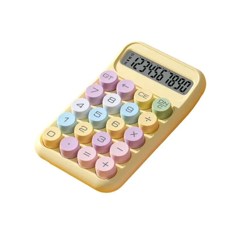 Candy Color Portable Calculators Large Display Mechanical Dot Keyboard Back To School Supplies Students/Finance Stationery