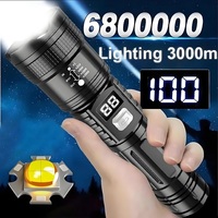 6800000LM High Power 800W LED Flashlight Powerful USB Rechargeable Lamp Super Bright Zoom Tactical Torch Long Shot 3000M Lantern