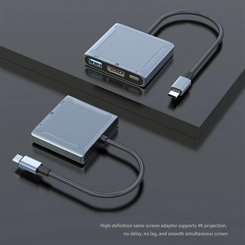3 In1 Type C To DP Hub Adapter 8K 60Hz,PD 100W,USB 3.0 Seamless Connectivity Converter  For  Pro