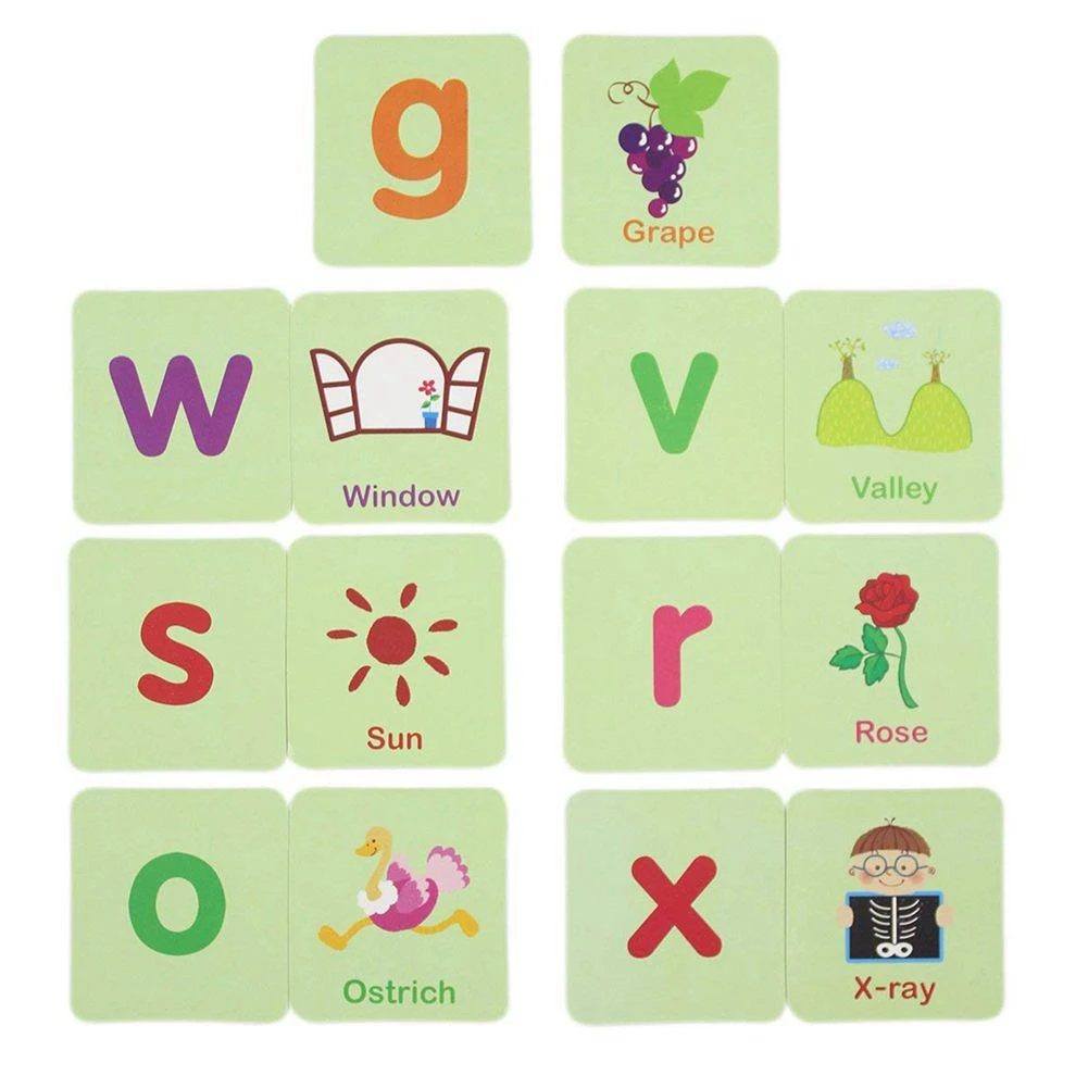 Stylish-2X Anti-Tear Flash Cards Learning Alphabet Puzzle Cards, Mental Storage Box Alphabet