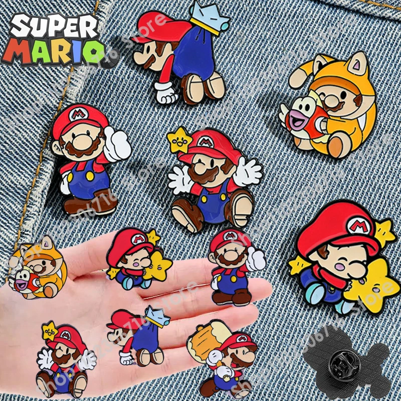 

Super Mario Bros. Accessories Enamel Needle Anime Cartoon Fashion Cute Cosplay Brooch Metal Badge Christmas Decoration Gift