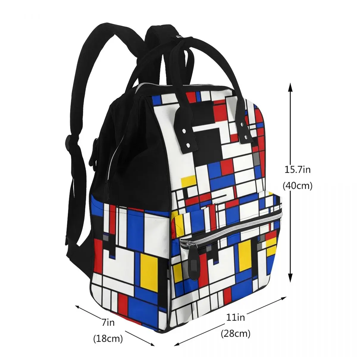 Piet Mondrian Student Backpack School Bag Hiking Travel Daypack for Men Women Bookbag Shoulder Bags