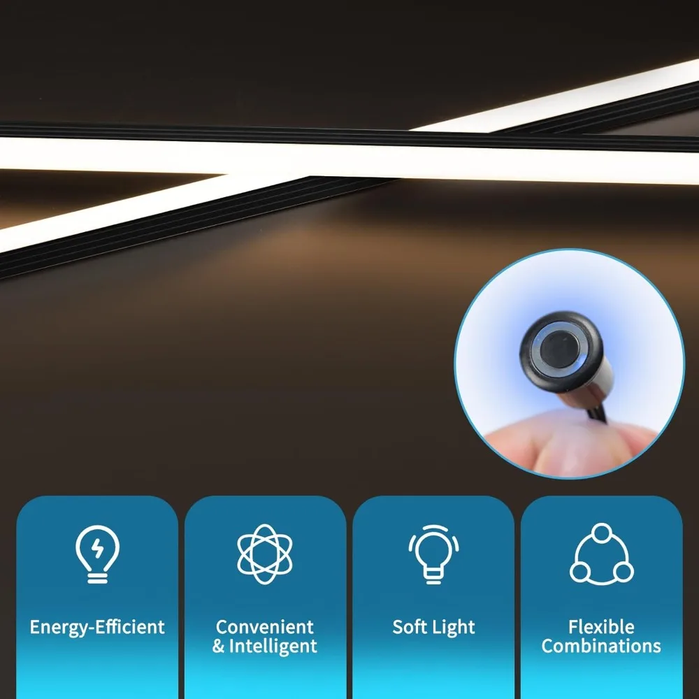 Комплект светодиодного встраиваемого освещения - 6 шт. Самоклеящийся белый светодиодный светильник с интеллектуальным переключателем, сенсорный переключатель 3000 К для Wood Sla