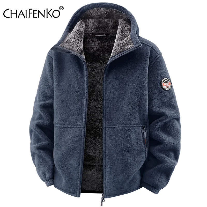 

Outdoors Loose Thickening Fleece Men Jacket Winter Comfort Solid Keep Warm Versatile Coats New Fashion Hooded Casual Tops Men
