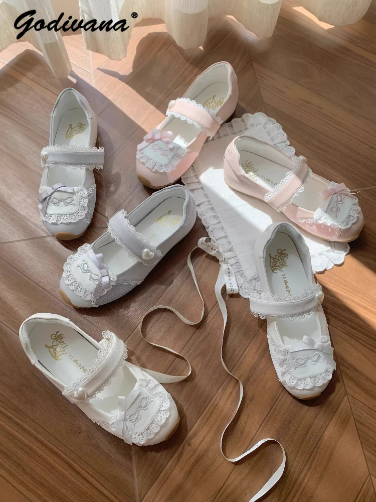 

Ballet Style Sports Shoes New Spring and Autumn Lo Lolita Shoes Girl Women's Sweet Breathable Running Shoes Sneakers