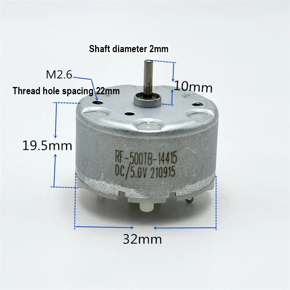 Micro RF-500TB Precious metal brush Motor DC 3V-9V 5300RPM Mini Round 32mm Spindle Engine High Torque Sweeping Robot Accessories