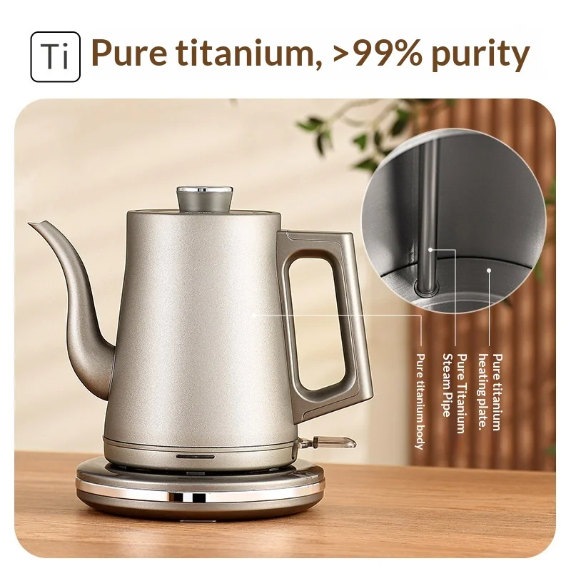 18L Pure Titanium Electric Kettle Tea Making Large Capacity Auto Shut-Off Temperature Regulation Overheat Protection For Kitchen