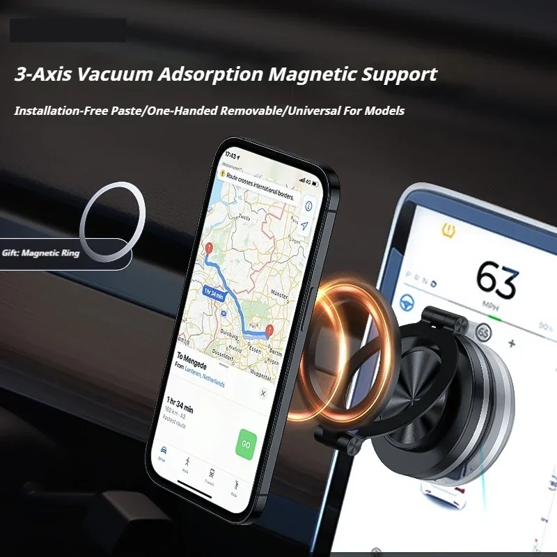 

Vacuum Phone Car Holder For Magsafe 360° Rotation Electric Vacuum Holder Vacuum Magnetic Suction Cup Folding Swivel Phone Holder