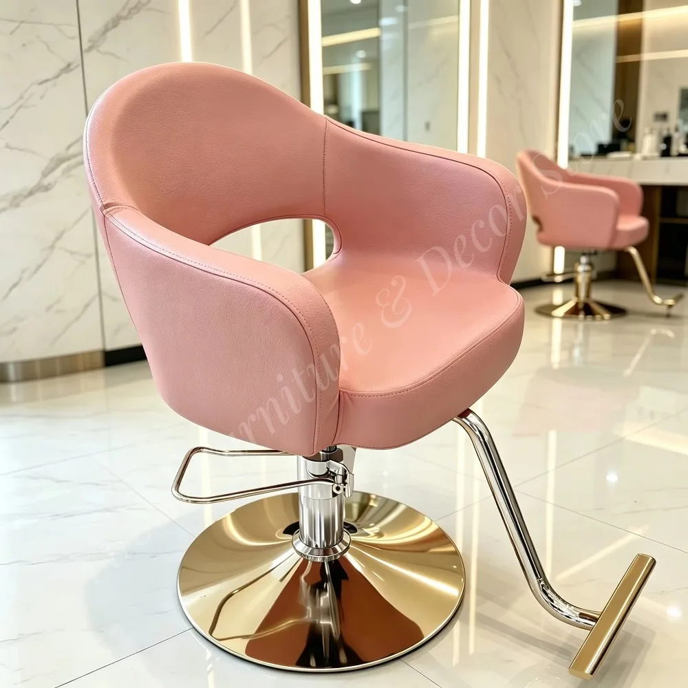 Best Seller Internet Celebrity Leather Barber Chair Hydraulic Lifting Reclining 360 Rotation Modern Design Portable Durable