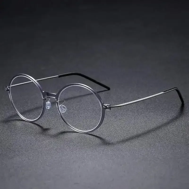 الدنمارك العلامة التجارية النظارات الرجعية إطارات نظارات مستديرة الرجال الصغيرة النساء Gafas التيتانيوم الجودة الأصلية قصر النظر النظارات 6523