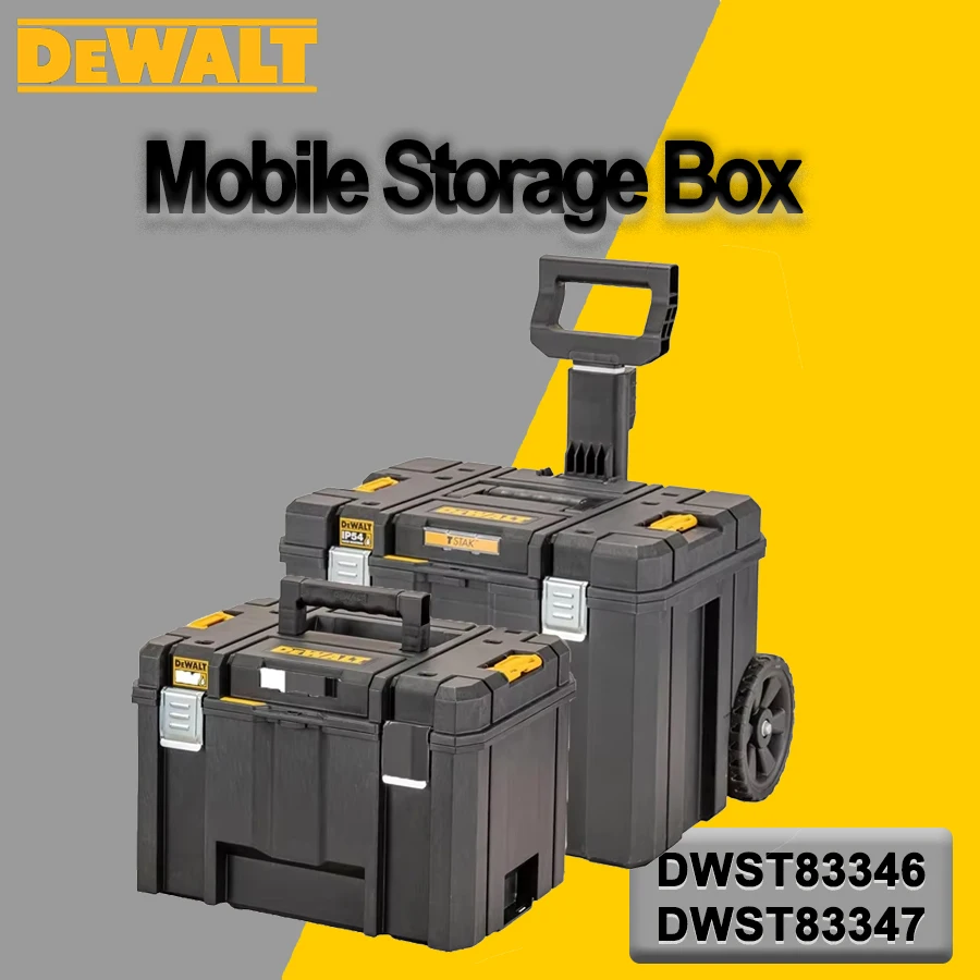 

DEWALT TSTAK IP54 Mobile Storage Box Lockable Waterproof Dustproof Stackable Large Size Tool Box DWST83346/DWST83347