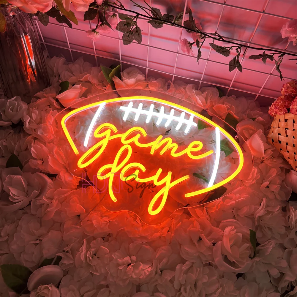 Game Day Led Neon Sign Dimmable for Bedroom Arcade Room Ball Game Room Wall Decor Neon Night Lights USB Power Gift