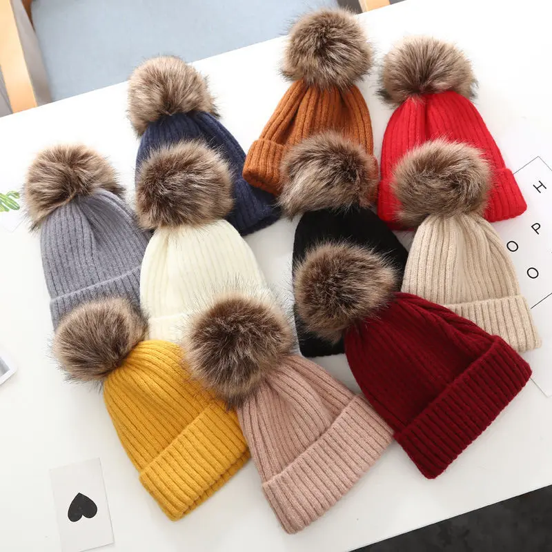 Fashion Women Winter Warm Hat High Quality Women\'s Winter Outdoor Warm Knitted Hats Winter Warm Pullover Hat Cold Resistant Hat