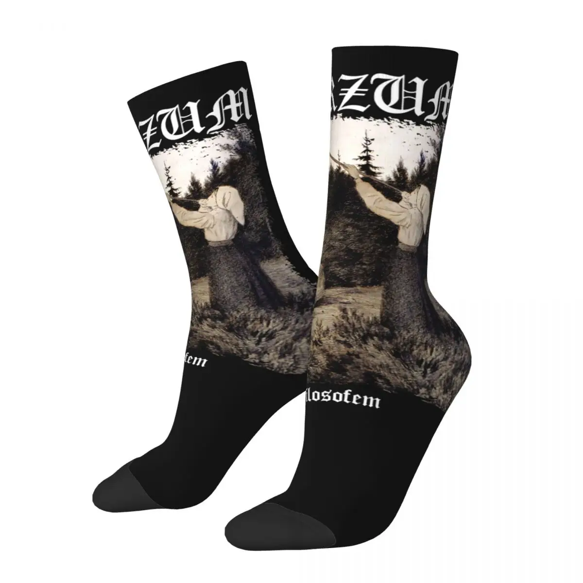 

Fashion Burzum Basketball Socks Polyester Crew Socks for Unisex Sweat Absorbing