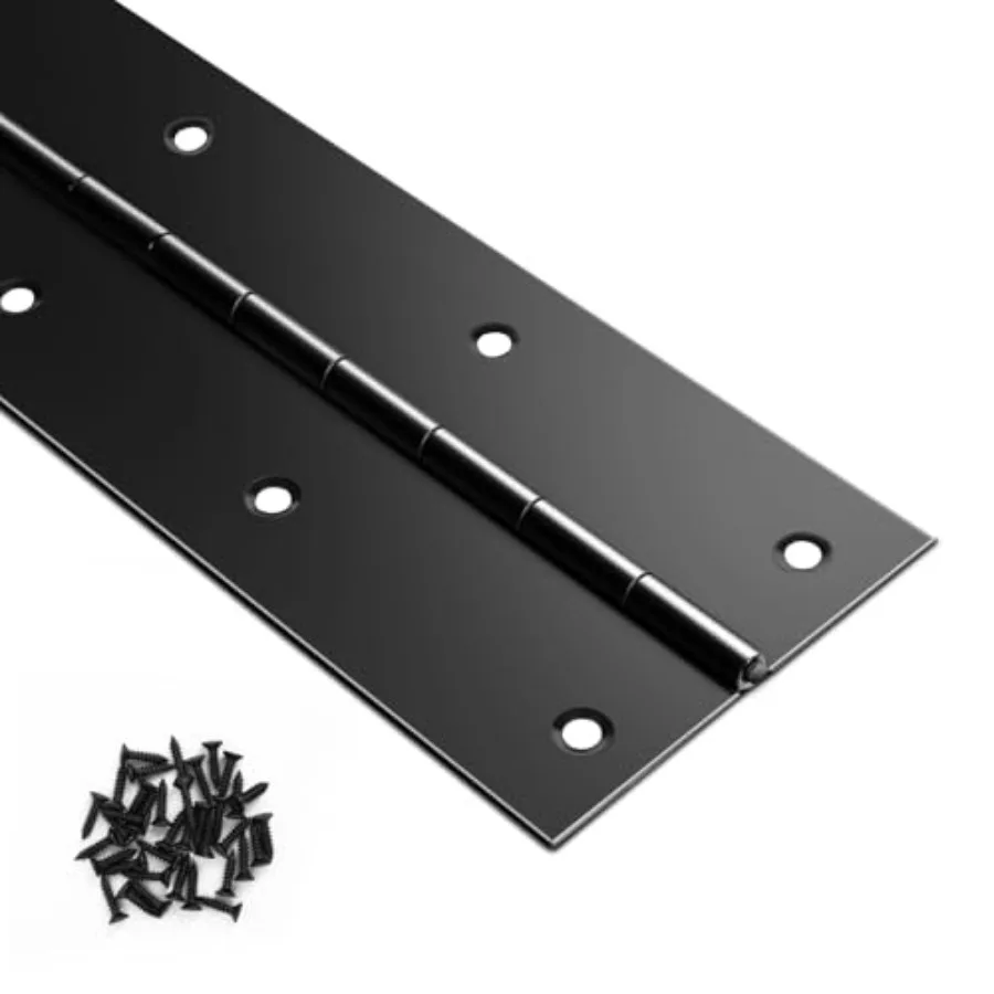 

Black Piano Hinge x 3 Heavy Duty Stainless Steel Piano Hinge Continuous Hinge for Cabinet, Door, DIY Wood Boxes, 0.05" Leaf Thi