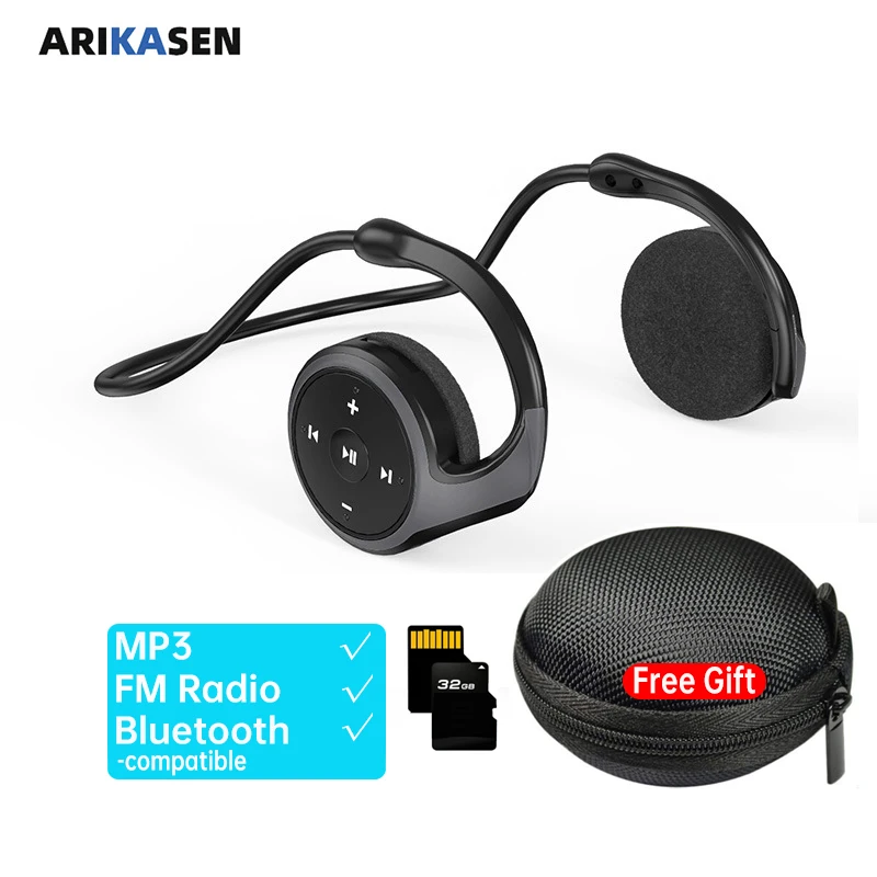 Wireless Headphones Bluetooth MP3 Player Headsets FM Radio On-Ear Comfort TF Card Slot Sport Wireless Earphones with Microphones