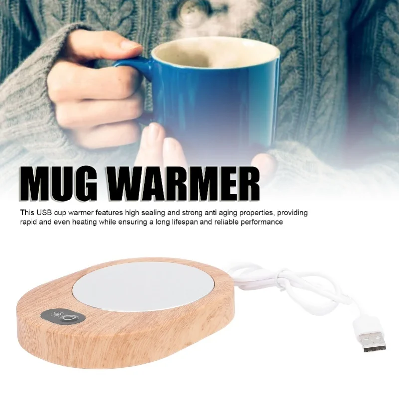 Tea Mug Warmer Electric Fast Heating USB 13W 5V 3A Non Slip For Glass Ceramic Stainless Steel Cups Plug In